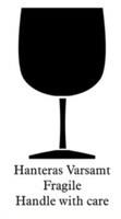 Varningsetikett, Vit "HANTERAS VARSAMT"